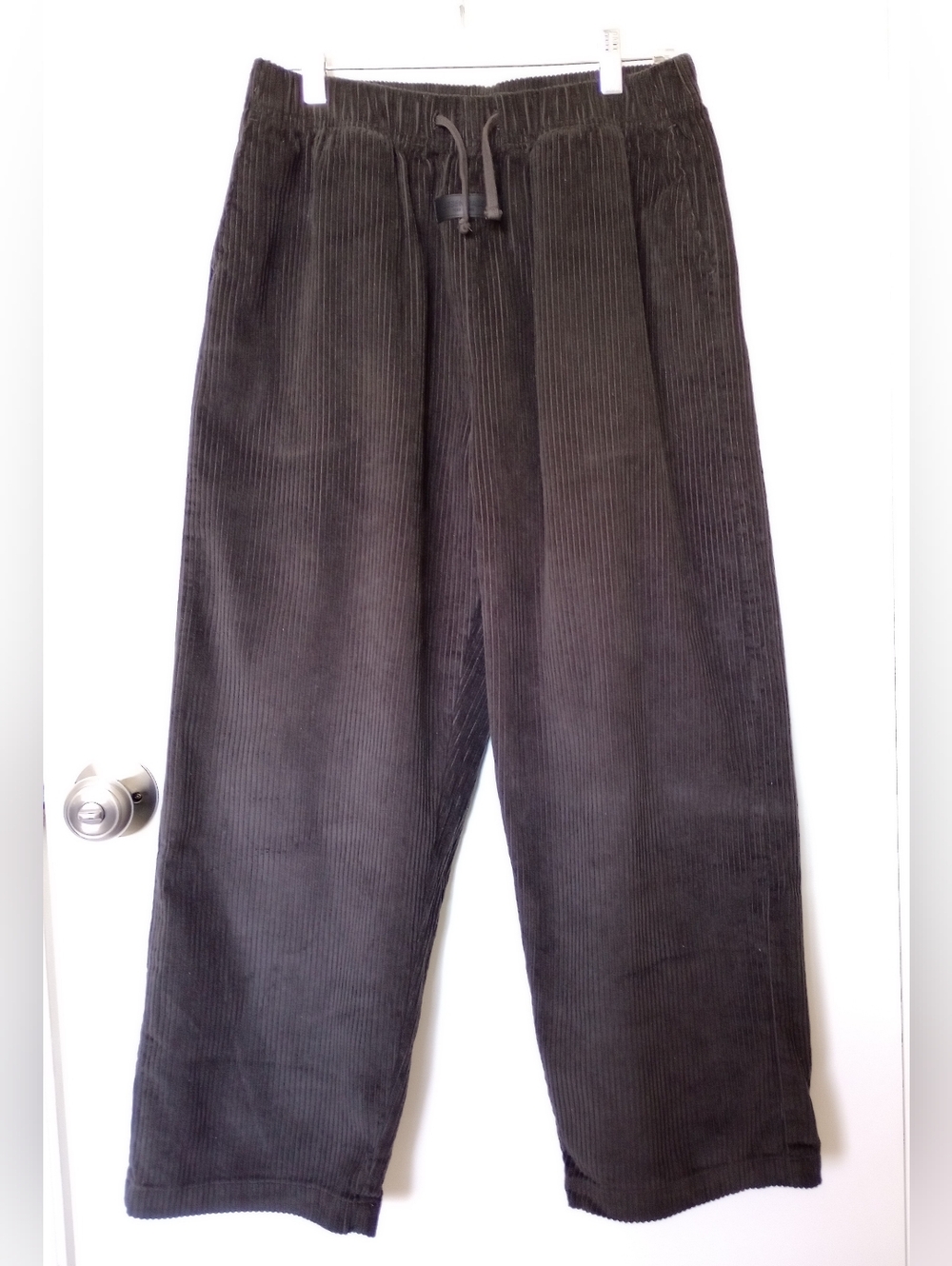 Essentials Dark Brown Corduroy Drawstring Pants